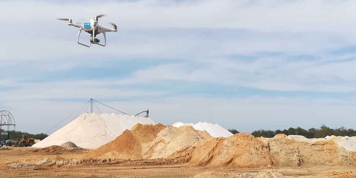 Photo of a drone in a quarry